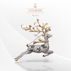 Trâm, Ghim Cài Áo HimHip Hươu Sừng Trai Thanh Lịch HKCC Đính Phale 4*6cm