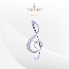 Trâm, Ghim Cài Áo HimHip Nam Nữ Nốt Nhạc Sang Trọng HKCC Đính Phale 2,5*5,7cm