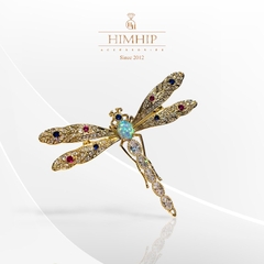 Trâm, Ghim Cài Áo HimHip Chuồn Chuồn Cánh Đá Nhiều Màu Lấp Lánh HKCC Đính Phale 5*6cm