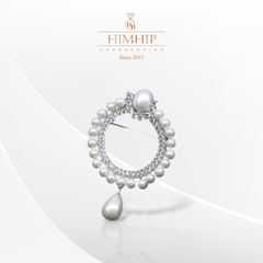 Trâm, Ghim Cài Áo HimHip Vòng Tròn Dáng Thả Sang Trọng HKCC Mix Trai 4*5,5cm