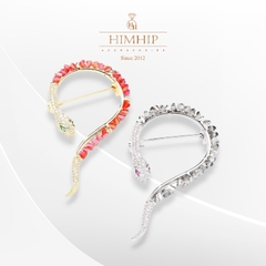 Trâm, Ghim Cài Áo Nam Nữ HimHip Rắn Đá Sang Trọng HKCC Đính Phale 3*5,5cm