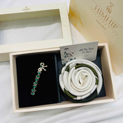 Set Quà HimHip Khăn Lụa Vuông 70x70cm & Kẹp Tóc Kèm Túi Hộp Thiệp - 33