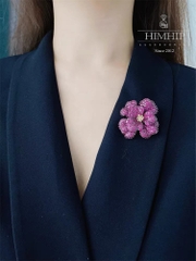 Trâm, Ghim Cài Áo HimHip Hoa Tím Sang Trọng Đính Phale 4,5*5cm