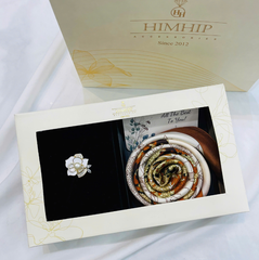 Set Quà HimHip Khăn Lụa Vuông 70x70cm & Cài Áo Kèm Túi Hộp Thiệp - 546