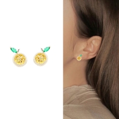 Khuyên Tai Nụ HimHip Hình Quả Cam Đáng Yêu HKCC Đính Phale 1.5cm