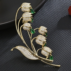 Trâm, Ghim Cài HimHip Nhành Hoa Chuông Sang Trọng HKCC Đính Phale 2,5*6,5cm