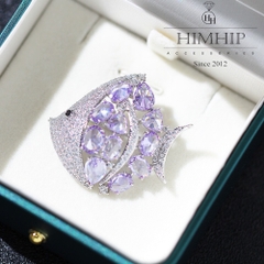 Trâm, Ghim Cài Áo HimHip Cá Đĩa Sang Trọng HKCC Đính Phale 4*4cm