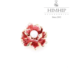 Trâm, Ghim Cài Áo Nhỏ HimHip Hoa Dâm Bụt Sang Trọng HKCC Mix Trai 2cm