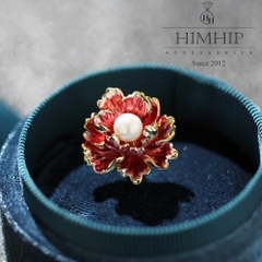 Trâm, Ghim Cài Áo Nhỏ HimHip Hoa Dâm Bụt Sang Trọng HKCC Mix Trai 2cm