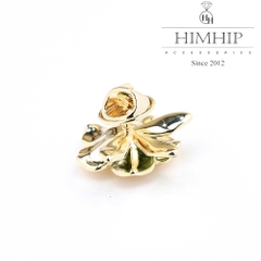 Pin Cài Áo HimHip Hoa Trà Lá Xanh Thanh Lịch HKCC Mix Trai 2cm