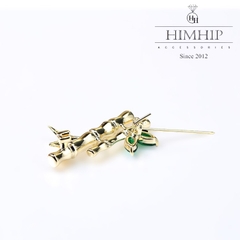 Trâm, Ghim Cài Áo HimHip Cây Tre Vàng Sang Trọng HKCC Đính Phale 1*3cm