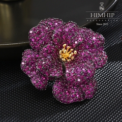 Trâm, Ghim Cài Áo HimHip Hoa Tím Sang Trọng Đính Phale 4,5*5cm