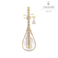 Trâm, Ghim Cài Áo HimHip Đàn Tì Bà Khảm Trai Sang Trọng HKCC Đính Phale 1,5*5cm nam nữ