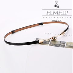 Dây Lưng HimHip Da Thật Khóa Hình Giọt Nước Sang Trọng 78cm