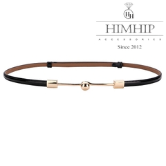 Dây Lưng HimHip Da Thật Khóa Hình Giọt Nước Sang Trọng 78cm