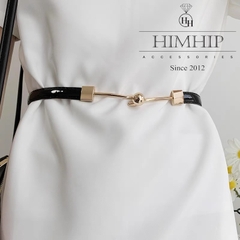 Dây Lưng HimHip Da Thật Khóa Hình Giọt Nước Sang Trọng 78cm
