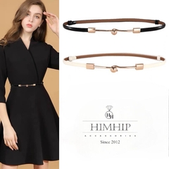 Dây Lưng HimHip Da Thật Khóa Hình Giọt Nước Sang Trọng 78cm