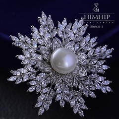 [Noel] Trâm, Ghim Cài Áo HimHip Hoa Tuyết Sang Trọng HKCC Mix Trai 5,5*5,5cm