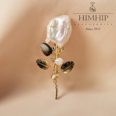 Trâm, Ghim Cài Áo HimHHip Cành Hoa Sang Trọng Mix Trai 1,7*5,5cm