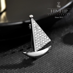 Trâm, Ghim Cài Áo HimHip Chiếc Thuyền Buồm Thanh Lịch HKCC Đính Phale 1,8*2,3cm nam nữ