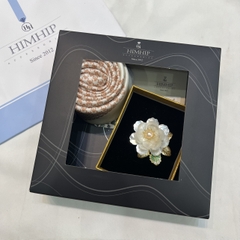 Set Quà Himhip Khăn Lụa Cao Cấp 65*65cm & Cài Áo Kèm Túi Hộp Thiệp - 241