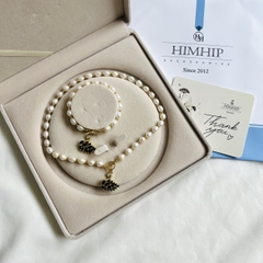 [Thiết Kế] Set Trang Sức HimHip Trai Thật 7Li Vòng Cổ 48cm, Vòng Tay 18cm Mix Mặt Khóa Thiên Nga Bóng Đêm Sang Trọng