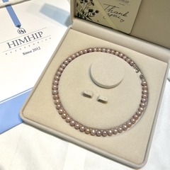 [Thiết kế] Vòng Cổ HimHip Trai Thật 8Li Dáng Trơn Thanh Lịch 44cm - Hồng Tím