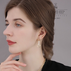 Khuyên Tai Ngắn HimHip 2 Chữ D Sang Trọng HKCC Đính Phale 3x1cm