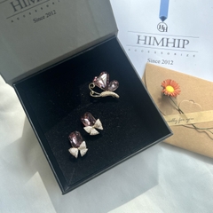Set Khuyên Tai Kèm Cài Áo - 129 (Combo đã bao gồm túi hộp thiệp)