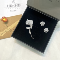 Set Quà 8/3 HimHip Khuyên Tai & Cài Áo Kèm Túi Hộp Thiệp - 134