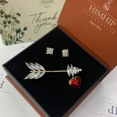 Set Quà 8/3 HimHip Khuyên Tai & Cài Áo Kèm Túi Hộp Thiệp - 70