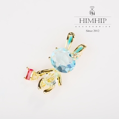 Trâm, Ghim Cài HimHip Thỏ Xách Giỏ Đáng Yêu HKCC Đính Phale 3,5*1,5cm