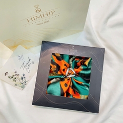 Set Quà Himhip Khăn Lụa Vuông 70x70cm & Cài Khăn Kèm Túi Hộp Thiệp - 278