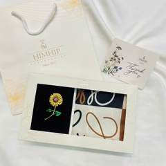 Set Quà Himhip Khăn Lụa Vuông 90x90cm & Cài Áo Kèm Túi Hộp Thiệp  - 169