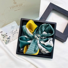 Set Quà HimHip Khăn Lụa Vuông 70x70cm & Cài Khăn Kèm Túi Hộp Thiệp - 365