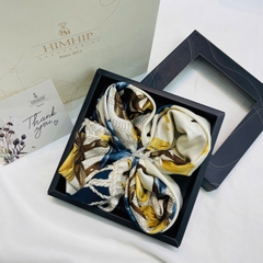 Set Quà HimHip Khăn Lụa Vuông 90x90cm & Cài Khăn Kèm Túi Hộp Thiệp - 401