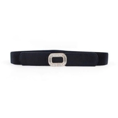 Dây Lưng HimHip Da PU Phối Chun Mặt Vuông Đá Sang Trọng 3x67cm
