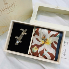 Set Quà HimHip Khăn Tuban Lụa Dài & Kẹp Tóc Kèm Túi Hộp Thiệp - 20