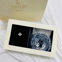 Set Quà HimHip Khăn Lụa Vuông 70x70cm & Cài Áo Kèm Túi Hộp Thiệp - 534
