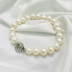 Set Trang Sức HimHip  Vòng Cổ Trai Thật Khóa Lúa 62cm, Vòng Tay, Khuyên Tai Kèm Túi Hộp Thiệp - 108