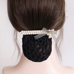 Kẹp Bối, Búi Lưới HimHip Sóng Đôi Giải Trai Gắn Nơ Hoa Chuông Thanh Lịch 9.7x1.7cm