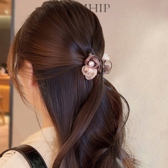 Kẹp Càng Cua HimHip 2 Hoa Voan Nhỏ Nụ Giả Trai Phối Phale 8 Răng 4.5x3.5cm Loại 1