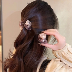 Kẹp Càng Cua HimHip 2 Hoa Voan Nhỏ Nụ Giả Trai Phối Phale 8 Răng 4.5x3.5cm Loại 1