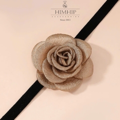 Choker HimHip Bản Dây Gắn Bông Hồng Thanh Lịch 30+7cm