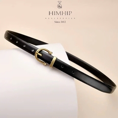 Dây Lưng Xích HimHip Da Thật Khóa Chữ E Cách Điệu 2x103cm