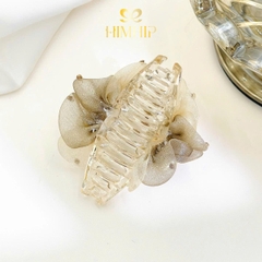 Kẹp Càng Cua HimHip Composite Hoa Voan Đôi Nụ Vuông Thanh Lịch 14 Răng 7x3.5cm