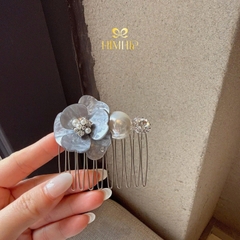 Xước Tóc HimHip HKCC Hoa Mẫu Đơn Nụ Phale Gắn Hạt Giả Trai 10 Răng 6.5x6.5cm