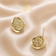Khuyên Tai Nụ HimHip HKCC Lưới Đá Phale Cổ Điển 1.4x1.1cm