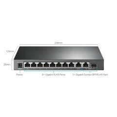 10-Port Gigabit Easy Smart Switch with 8-Port PoE+ TP-Link TL-SG1210MPE