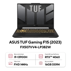 Laptop ASUS TUF Gaming F15 FX507VV4-LP382W (Intel® Core™ i9-13900H | 16GB | 512GB | RTX™ 4060 8GB | 15.6-inch FHD 144Hz | Win 11| Jaeger Gray)